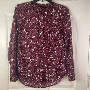 Banana republic pattern long sleeve‎ button down blouse.  Purple